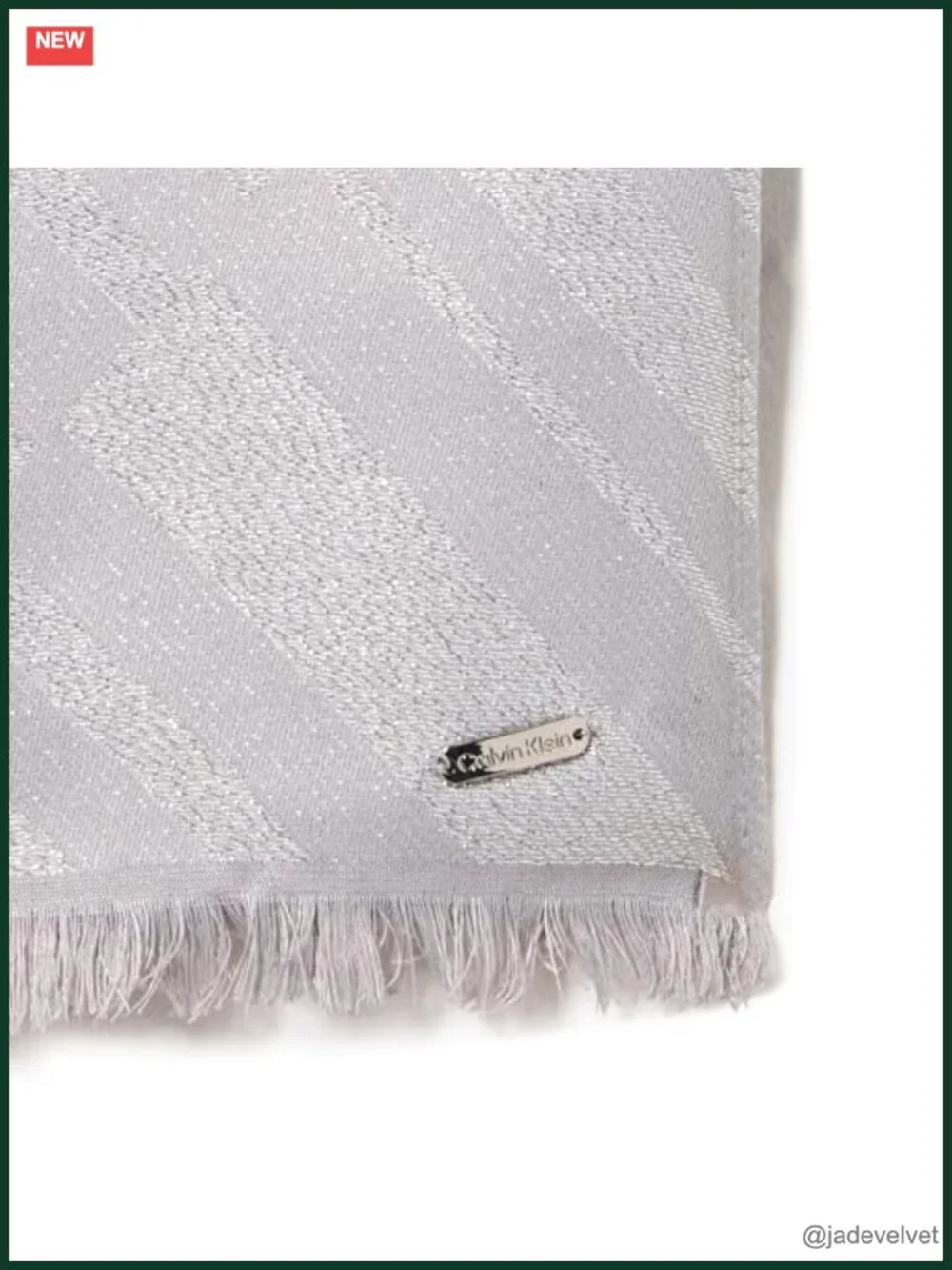 Diagonal Stripe Metallic Lightweight Scarf, 27x72 in with Fringe
